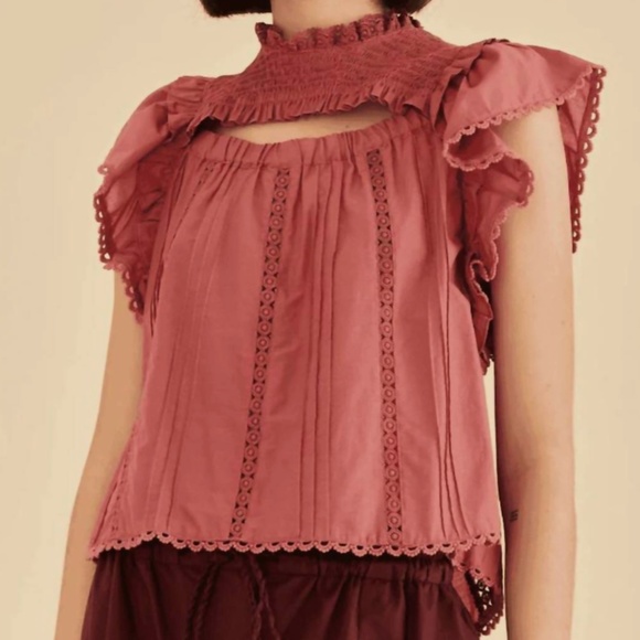 FARM RIO - Blush Ruffles Top - Picture 1 of 2